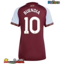 Camisa de Futebol Aston Villa Emiliano Buendia #10 Equipamento Principal Mulheres 2025-26 Manga Curta